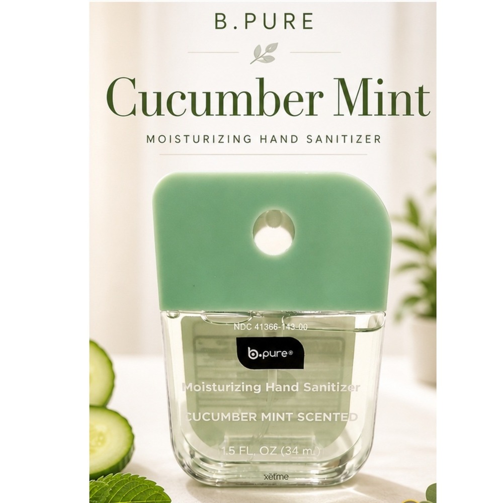B.Pure Cucumber Mint Hand Sanitizer 1.5oz Travel Size Moisturizing Bundle & Save